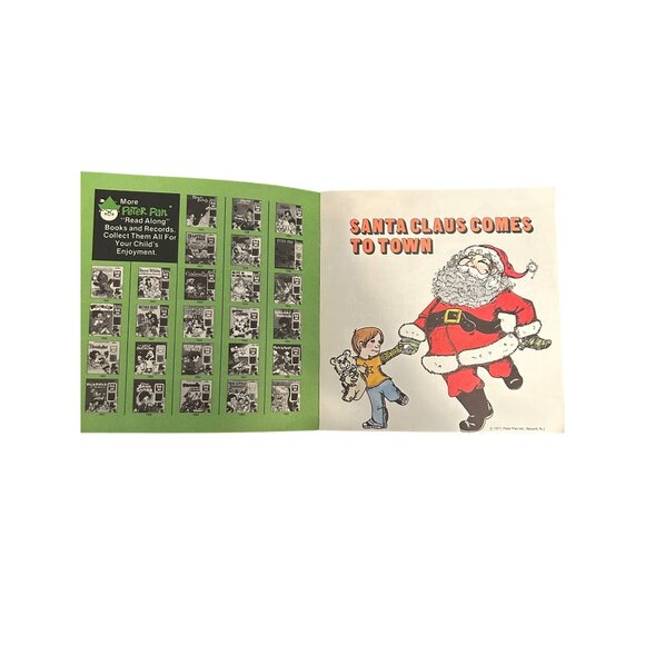 Santa Claus Comes To Town 24 Page Story Book & 45 RPM Record By Peter Pan - Picture 2 of 4
